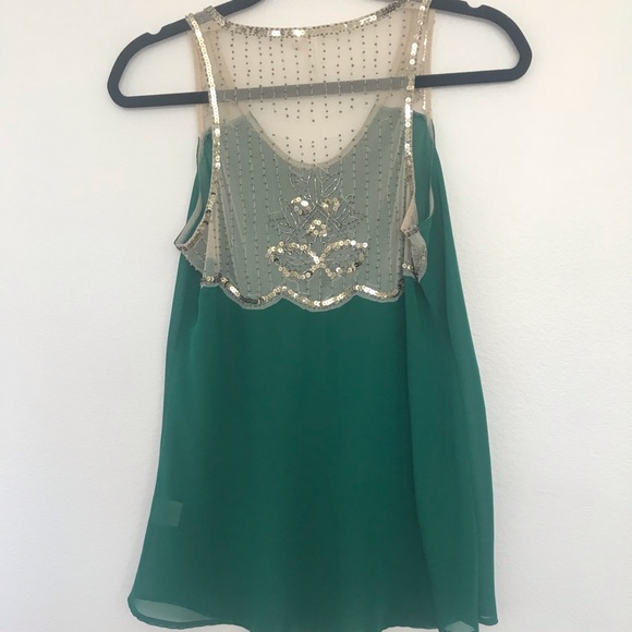 Sheer Sequin Embellished Cami Top S - Picture 2 of 5